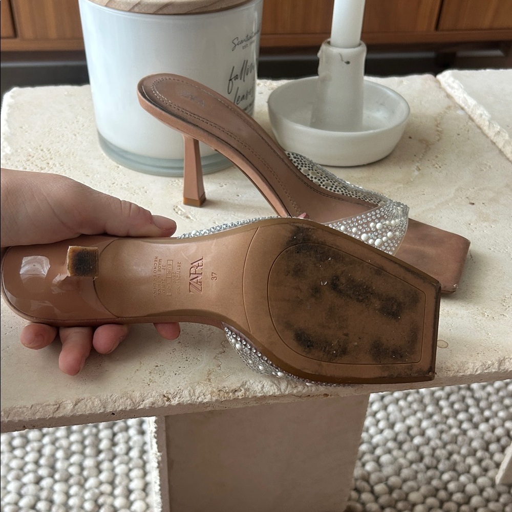 Zara Silver Rhinestone Heels - Picture 2 of 3